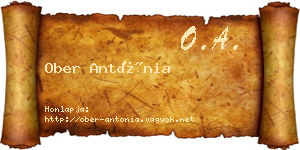 Ober Antónia névjegykártya